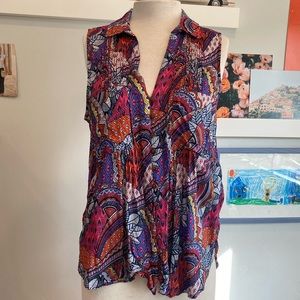 Whimsical Pintuck Top by Maeve at Anthropologie, size L